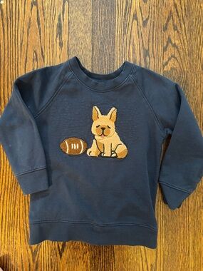 Navy Kids Sweatshirt with Puppy & Football Patch